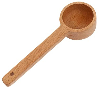 CONGARTENO Cuchara Medidora de Madera de Haya Práctica para Café Granos y Cocina Diseño sin Costuras Fácil de Limpiar para Hogar y