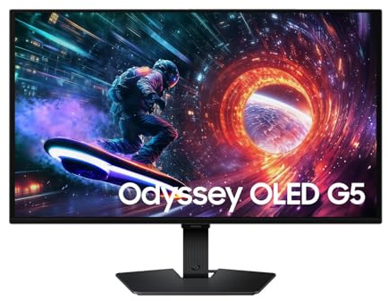 Samsung Odyssey OLED G5 G50SF 27, QHD, 2560x1440, 180Hz, 0.03ms(GTG),16:9, 1,000,000:1, FreeSync, 200 CD/m², HDMI, HDR10, Negro, LS27FG502SUXEN