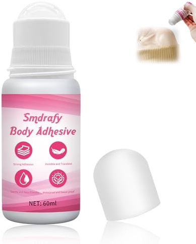 60mL Nastro Biadesivo per Tessuti, Fashion Tape | Adesivo Invisibile e Impermeabile per Indumenti in Tessuto, Per Spalline, Orli, Abiti