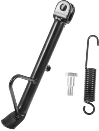 MUELODSIC Motorrad Seitenständer Kickstand mit Zugfeder und Schrauben Stabiles Motorradteil Passend Einfache Montage und rutschfest für Roller und Scooter