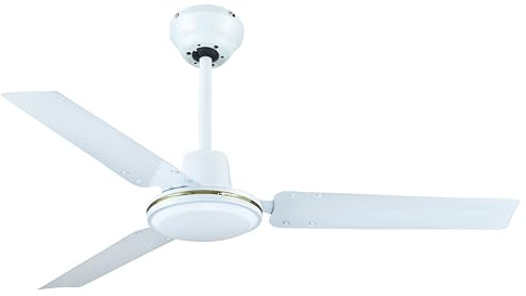 Melchioni MF 25120AST Ventilatore da Soffitto 120 cm con Telecomando 3 Velocità 3 Pale Metallo Silenzioso 70W Bianco Raffrescamento Naturale per Casa e Ufficio