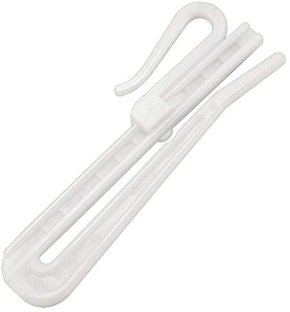 uxcell Curtain Hooks Plastic Adjustable Depth Pinch Pleat Locking Curtain Tape Clip Hook for Window Curtain, Door Curtain and Shower Curtain 30 Pcs