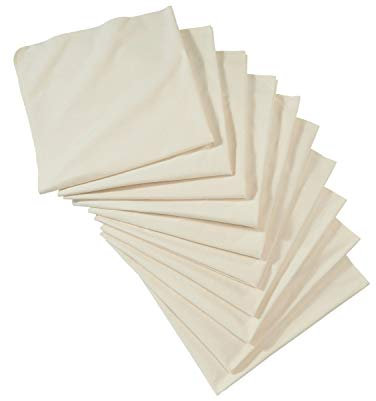 Bio Moltontücher 100% Bio-Baumwolle (kbA) GOTS zertifiziert, Natur, 80 x 80 cm, 10er Set