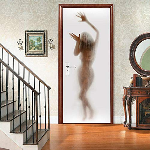 JRYNYJRS Türaufkleber Frau Aus Gefrosteter Perspektive Türtapete Selbstklebend Türposter Fototapete Poster Tapete Pvc 3D Türaufkleber Selbstklebend Diy Türbild 77X200Cm