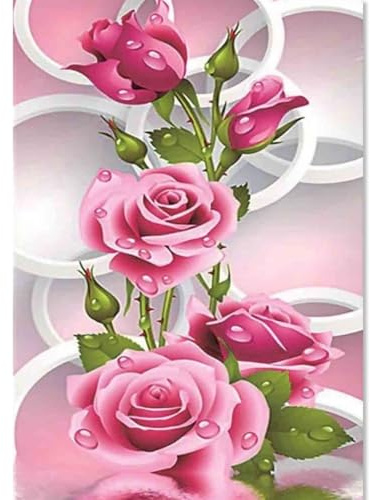 DOUKOYEE 5D DIY Diamond Painting Kinder Erwachsene Blumen Rose Bilder Malerei Bunt Muster Stickerei Kits 5D Diamantmalerei Home Wanddekoration Wohnzimmer Schlafzimmer Eingang Dekoration (A)