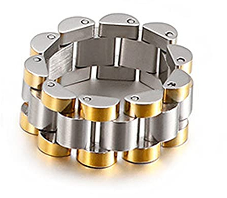AMDXD Herren Gliederarmbänder für Herren aus Edelstahl, Uhrarmband Form Klassisch Wickelarmband Geschenk Geburtstag für Ihn