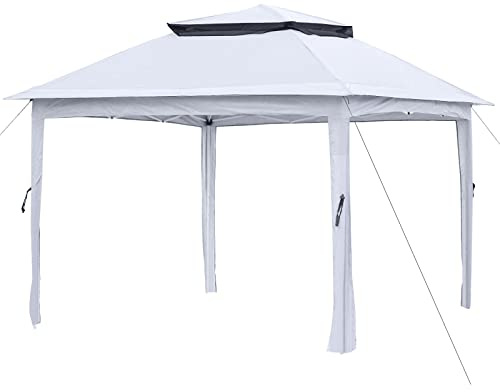 CLIPOP Faltpavillon 3x3m Party-Pavillon mit Pulverbeschichtetem Stahlrahmen,50+ UV Doppeldach Baldachin-Zeltpavillon für den Außenbereich, Garten, Terrasse