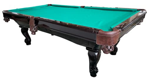 8 Ft. Tunierpoolbillard Billardtisch Pool Modell Winston Nr.:21 Billard mit 3cm starken Schieferplatten Tuchfarbe grün Gestellfarbe Nussbaum Braun