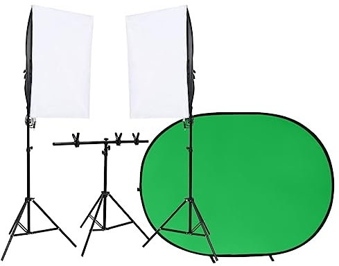 vidaXL Fotostudio-Set mit Leuchten und Hintergrund, Fotostudio Set, Studio Set, Tageslichtlampe, Fotografie Set, Fotostudio Beleuchtung
