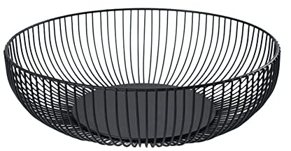 Dous Fruit Basket, Metal Wire Fruit Basket Bowl, Round Wire Iron Art Bowl with Hollow Design, Style Kitchen Organizer to Display Fruit, Vegetables, Bread, Candy, Household Items
