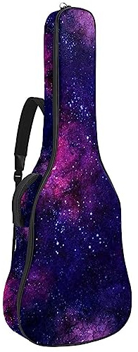 Akustisk gitarrväska vattentät gitarr ryggsäck tjock mjuk vadderad galax klassisk gitarrfodral, flerfärgad, 42.9x16.9x4.7 in, Väskorganiserare