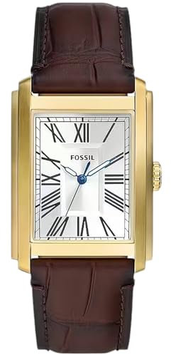 Fossil Carraway Uhr für Herren, Quarz-Dreizeigerwerk mit Leder- oder Edelstahlarmband