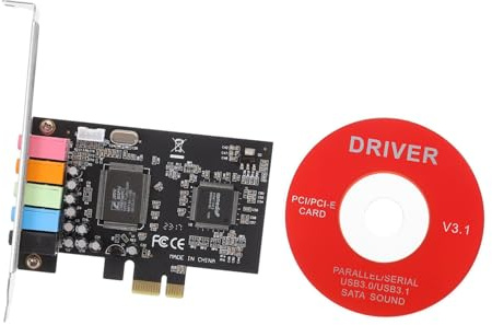 PCIe to 5. 1 Internal Sound Card CMI8738-6CH Metal Low Profile Bracket | Sound Card, 96KHz Sampling, Line and Mic Input, Front Rear Centre Bass Output, WIN2000/XP/VISTA/