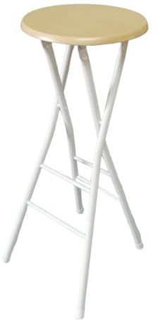 Sgabello pieghevole per sedia 60cm, 80cm Sgabello Alto per adulti senza schienale, sgabello pieghevole portatile per cucina, interno, esterno, campeggio, capacità 100kg (Color : Natural, Size : 31.5