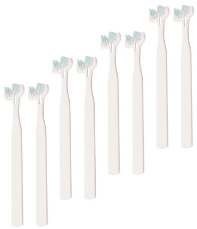 BESPORTBLE 8stücke Hause Haustierzahnbürste Aus Kunststoff Und Nylon Doppelkopf-zahnbürste Mit Mittlerer Härte Langer Rutschfester Griff Für Einfaches Manuelles Zähneputzen Geeignet Für Versc