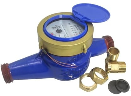 Digitaler Turbinen-Durchflussmesser DN20 Gartenhaus Metall Kaltwasserzähler Einzelwasserdurchfluss Nasstisch Messwerkzeug 20mm Durchflussmesshahn mit Digitalanzeige(B)