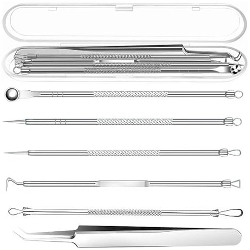 blackhead & Remover Milia Remover, Comedone Squeezer Set, Blackhead Tweezers, Pimple Squeezing Tool, Tweezers