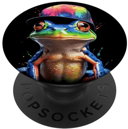 Frosch Snapback Cap Bunt Lustig Tier Aufdruck Design Print PopSockets mit austauschbarem PopGrip