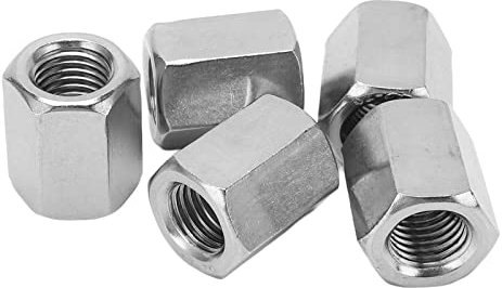 Set di 5 dadi esagonali M16, in acciaio inox, resistenti