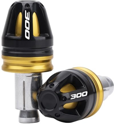 MotHeart Lenkerendstopfen für Motorräder für Xmax 300 2017-2024 7/8” (22mm) Lenker 17mm Durchmesser CNC-gefertigte Aluminiumkappen (Siehe unten) Xmax 300 Zubehör (Gold)