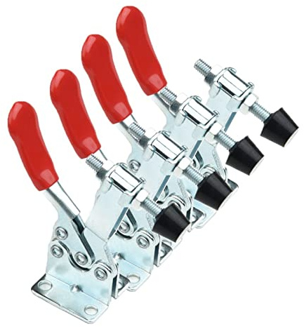 CFCBNTNZYG 4 PCS GH-201B Red Toggle Clamp Horizontal Clamp 100kg Quick Release Locking Lever Fastener Hand Heavy Duty Tool Tool Holder and clamp