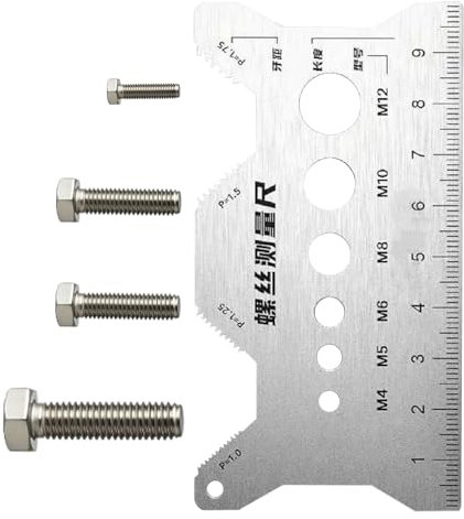 Calibro per Bulloni | Misuratore Per Filettatura Bulloni In Acciaio Inossidabile - Dispositivo Di Misura A Doppia Faccia Per Gioielli Orologi Elettronica Fai Da Te E Falegnameria