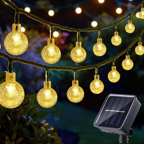 Vynitho Solar Garden Lights 7M 50LEDs Outdoor String Lights Waterproof 8 Modes Fairy Lights Solar Powered Crystal Ball Indoor/Outdoor Decoration Light for Garden, Patio, Lawn, Yard, Camping, Wedding