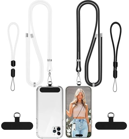 COCASES Phone Lanyard Crossbody with Tabs Adjustable Anti-Theft Wrist Strap | 2 Pack Phone Nylon Strap for Neck Multifunctional Universal Cellphone Chain for Outdoor Travel Compatible with Smartphone