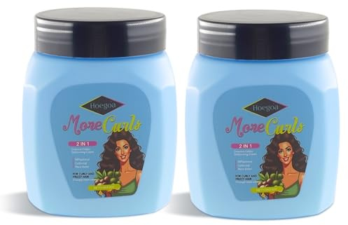 Locken Produkte, Haarpflegecreme, Creme für lockiges Haar, Verbessern Trockenes und Krauses Haar, Feuchtigkeitsspendend, Fettet Nicht, für Schwaches, Trockenes, Geschädigtes Haar（2 x 114g）