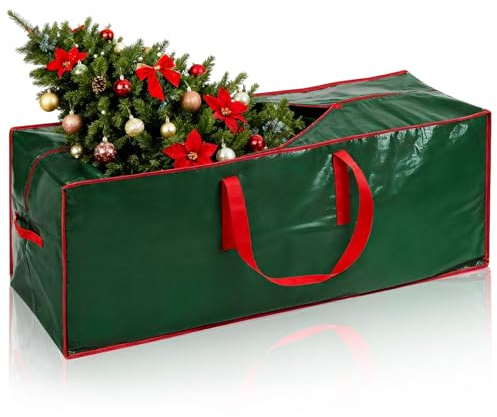 lohey Christmas Tree Storage Bag - Heavy Duty Extra Large Storage Bags for Up to 7.5ft Disassembled Christmas Tree and Decoration Storage (122X38X50cm, Green)