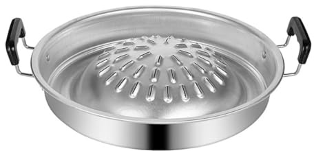 OSALADI Poêle à Griller Multifonction pour Barbecue Coréen 35 CM Plateau de Cuisson Réutilisable en Métal Résistant à la Chaleur pour Camping et Sorties en Plein Air