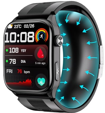 iSo Tech Montre Connectée Pompe à Air Pression, Smartwatch ECG PPG Homme Femme, 2.06 AMOLED Écran Tactile, 24/7 Surveillance de Fréquence Cardiaque SpO₂ Sommeil HRV et Stress, Avis & Appels Bluetooth