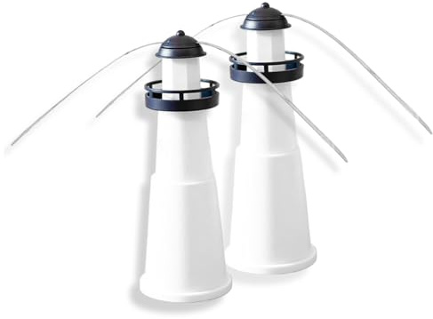 Temeemeg Ventilateur à Mouche 2 pièces en Forme de Tour alimenté par Batterie 10x4 Pouces Ventilateurs à Mouche pour Les Tables la Maison Pique-Nique Restaurant fête Barbecue la Maison et Plus