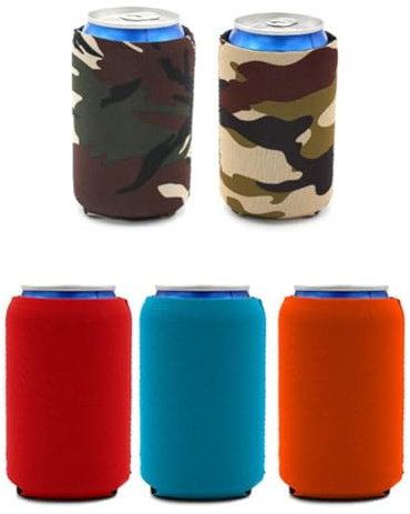 VRTYVEYBB Manicotto in neoprene per lattine di birra, isolamento termico e freddo, impugnatura antiscivolo, design portatile per campeggio, picnic, pesca, spiaggia, 13 x 9 cm