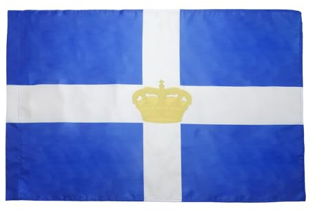 AZ FLAG Flagge Königreich Griechenland 1863-1973 90x60 cm Hohlsaum | Für innen und außen griechisch dekorative Flagge doppelte Nähte und verstärkte Kanten mit Masttunnel 100D Polyester