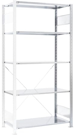 eurokraft pro | Steckregal | Für Sichtlagerkästen, Anbauregal, BxT 1006 x 436 mm, 5 Böden