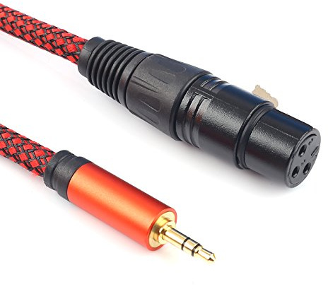 SiYear Unsymmetrischer 3,5-mm-Mini-Klinkenstecker, 0,3 cm TRS-Stecker auf XLR-Buchse, Smartphone auf Stereo-Mischpult, Computer-Mikrofonleitung, Mikrofonkabel (3 m)