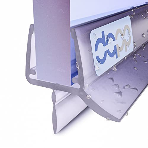 DQ-PP Duschdichtung 60cm – Dichtung für 10mm–12mm Glastür Stärke – UK03-10 – Wasserablaufprofil Wasserabweisprofil – Duschabdichtung – Transparent PVC Finish