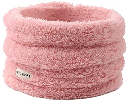 JANGANNSA Fleece Boys Girls Scarf Warm Winter Autumn Kids Collar Scarf Neck Warmer Children Scarf 1-6Y (Pink)