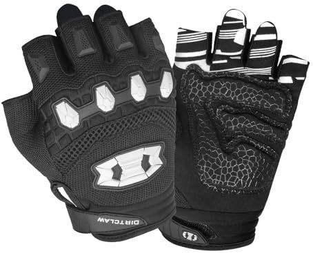 Seibertron Dirtclaw Fahrradhandschuhe Kinder Fingerlos für Jungen Mädchen, MTB Handschuhe Paar Mädchen Jungen Outdoor Sport Rennrad Fahrrad Bike Halbfinger Handschuhe Frühling Sommer Schwarz L