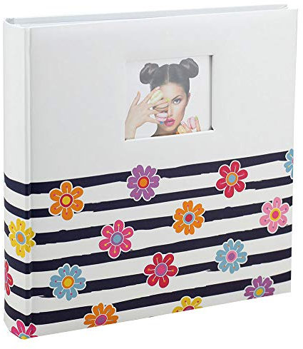 Shining Flowers Fotoalbum in 30x30 cm 100 weiße Seiten Jumbo Buchalbum Fotobuch: Farbe: Blau