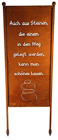 Bornhöft Schild/Spruchtafel Gartenschild Edelrost Rost zum Einstecken rostige Gartendeko (Auch aus Steinen die einen in den Weg gelegt Werden kann Man schönes Bauen)