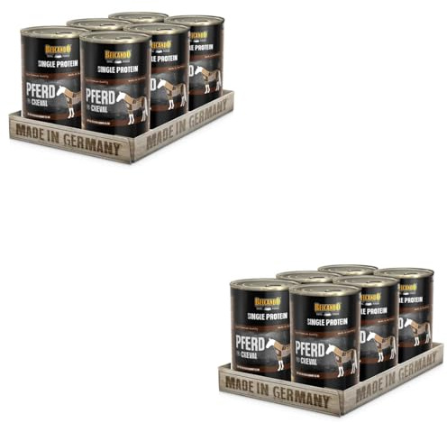 Belcando Single Protein Cavallo | Confezione Doppia | 2 x 6 x 400 g | Cibo umido per cani adulti | Senza cereali | Senza additivi | Adatto in caso di intolleranze
