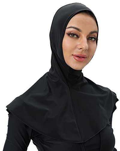 seafanny Kvinnors simma hijabs heltäckande simmande scarf solskydd(Schwarz)