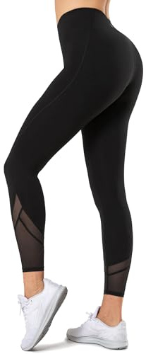 Yvette Sport Leggings Damen mit Mesh-Einsätze Lange Sporthose | High-waist,blickdicht,Atmungsaktive Laufhose,Trainingshose