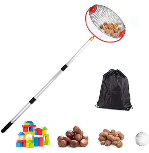 hifrom Collecteur de fruits pour grands fruits, poires, pommes, balles de tennis, collecteur de noix, cueille-pommes, ramasse-pommes, ramassage confortable – sans se pencher, sac à fruits (32 x 19 cm)