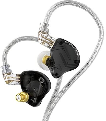 KZ ZS10 PRO X - Cuffie in-ear monitor, Auricolari IEM HiFi con driver ibrido 4BA+1DD, auricolari da gaming cablati in metallo, per cantanti, bassisti, batteristi, chitarristi, musicisti e DJ (con