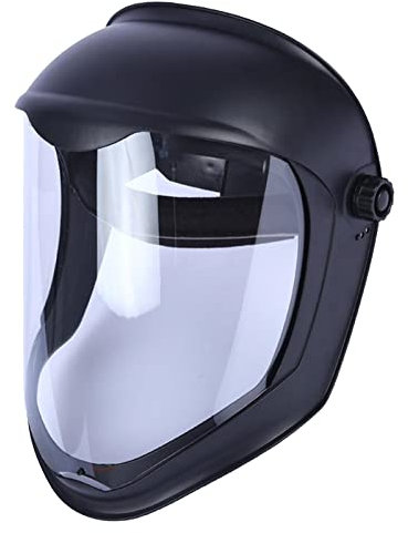 Folpus Helmmaske mit Klarem Polycarbonat Visier Anti Fog UV Blockierung Schutzhülle Sicherheitsschleifen, Antibeschlagmaske