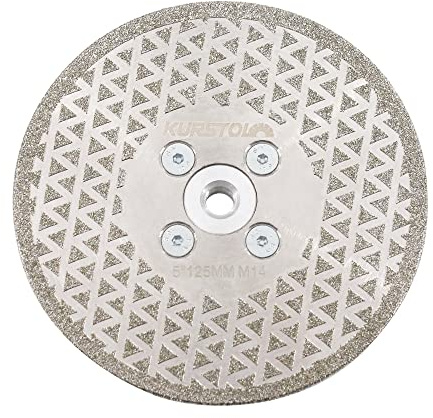 KURSTOL Diamant Trennscheibe - Diamantklinge 125mm Diamanttrennscheibe,Engelsschleifer Dorn 22mm-16mm zum Schneiden und Schleifen von Keramikfliesen, Porzellan, Granit, Marmor