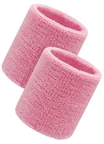 1 Paar Saugfähige Handgelenk Schweißbänder, Sport Wristbands, Baumwolle Schweißbänder, Absorbierende Handgelenk Bands, Für Damen, Herren & Kinder, Für Fußball, Basketball, Tennis, Gymnastik (Rosa)